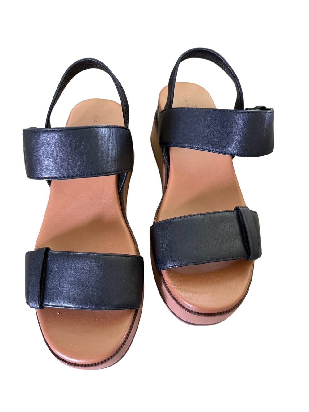 Caslon Women's Black Leather Double-Strap Sandals